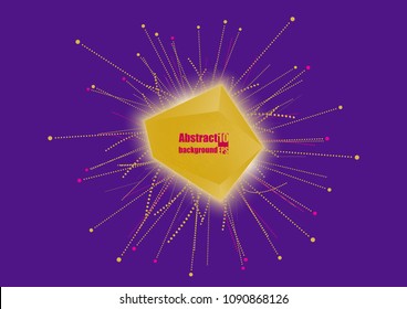 Abstract faceted element cracked into multiple fragments. Explosion effect. Eps10 Vector illustration.