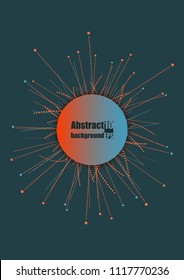 Abstract faceted element cracked into multiple fragments. Explosion effect. Eps10 Vector illustration.