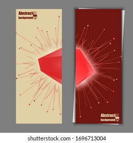 Elemento abstracto faceteado en varios fragmentos. Efecto Explosión. Plantilla de banner. Ilustración vectorial Eps10.