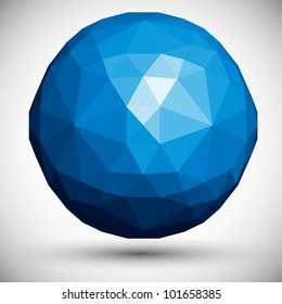 Abstract Faceted Sphere, 3d Vector Design.