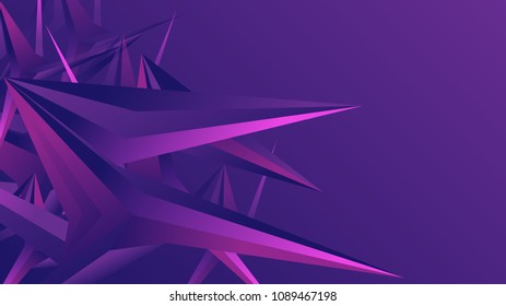 abstract facets background of geometric style with purple gradient color for decoration wallpaper