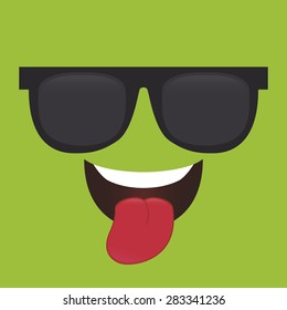 Abstract facial expression on a colored background. Vector illustration