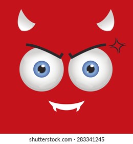 Abstract facial expression on a colored background. Vector illustration