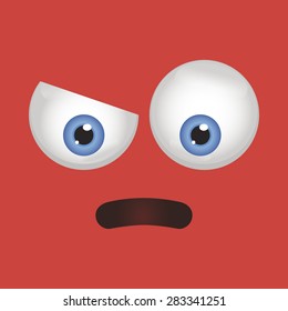 Abstract facial expression on a colored background. Vector illustration