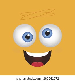 Abstract facial expression on a colored background. Vector illustration