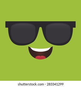 Abstract facial expression on a colored background. Vector illustration