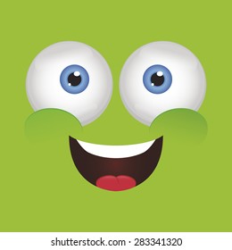 Abstract facial expression on a colored background. Vector illustration