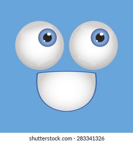 Abstract facial expression on a colored background. Vector illustration