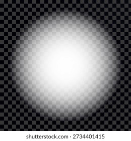 Abstract Faded Gradient Sphere with Soft Edges and Transparency on a Checkered Background