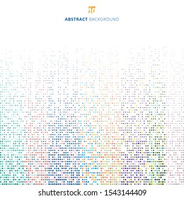 Abstract fading colorful rainbow pixel pattern on white background and texture. Spectrum colorful bottom mosaic. Vector illustration