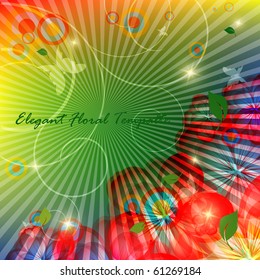 abstract fairy vector background with plants and butterflies. Eps10