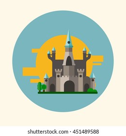 abstract fairy-tale castle on a beautiful background.