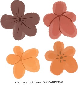 Abstract Fall flower clipart set