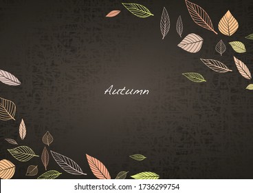 Resumen de hojas de otoño y hojas de doodle vector de marco para la decoración en el festival de la temporada de otoño.