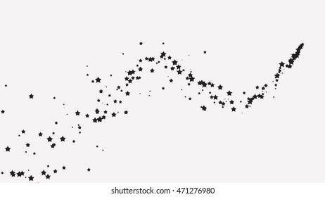 Abstract Falling Black Shooting Star with Elegant Star Trail 
