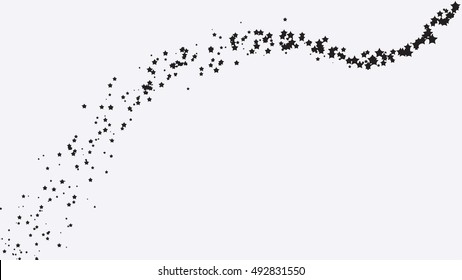 Abstract Falling Black Shooting Star with Elegant Star Trail 