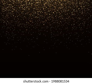 Abstract falling golden lights. Magic gold dust and glare. Glitter background.