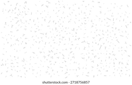 Abstractas puntos de confeti gris que caen sobre fondo de Vector blanco. Partículas de polvo dispersas o textura de nieve para el diseño de vacaciones de invierno. Fondo de pantalla de patrón de ruido de grano gris claro. Fondo de decoración.