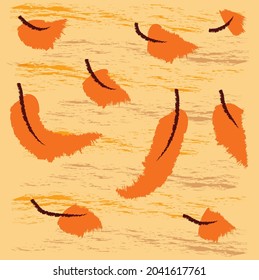 Abstract falling leaves vector art in autumn color tones. Illustration for greeting or invitation cards, background, banner, backdrop, wallpaper,book cover, gift wrapping paper, tile, scarf, textile.