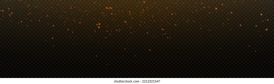 Abstract falling light effects. Magic shimmering dust and glare. Festive background. Golden Rain.