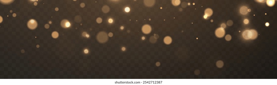 Abstract falling light effects. Magic shimmering dust and glare. Festive background. Golden Rain.	
