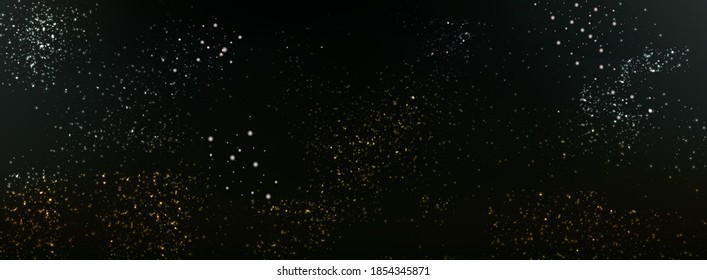 Abstract falling particles golden glitter lights
