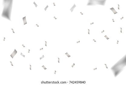 Abstract  falling Silvery confetti.effect element for your design.Vector illustration.  