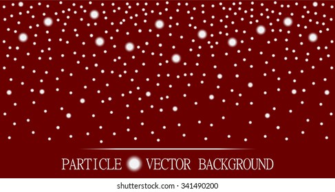 Abstract falling snow particles burgundy red background. Style background for presentation, cards, scientific and jewelry design. Vector illustration