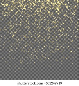 Abstract falling sparkles on transparent background - vector design element