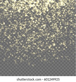 Abstract falling sparkles on transparent background - vector design element