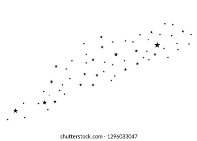 Abstract Falling Star - Black Shooting Star with Elegant Star Trail on White Background