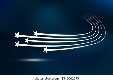 Abstract Falling Star - Black Shooting Star with Elegant Star Trail  