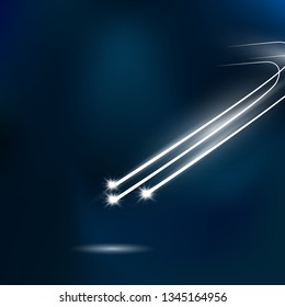 Abstract Falling Star - Black Shooting Star with Elegant Star Trail  