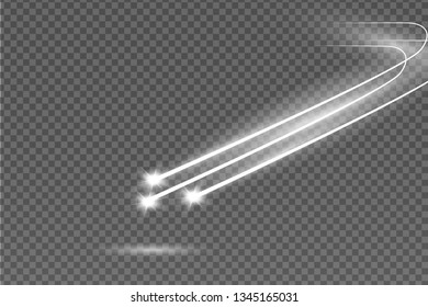 Abstract Falling Star - Black Shooting Star with Elegant Star Trail 