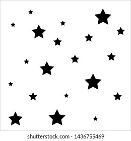 Abstract Falling Star - Black Shooting Star with Elegant Star Trail on White Background
