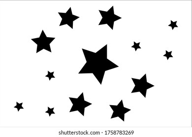 Abstrakter Falling Star - Black Shooting Star mit elegantem Star Trail auf weißem Hintergrund - Meteoroid, Komet, Asteroid, Sterne
