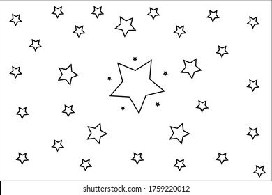 Abstract Falling Star - Black Shooting Star with Elegant Star Trail on White Background - Meteoroid, Comet, Asteroid, Stars