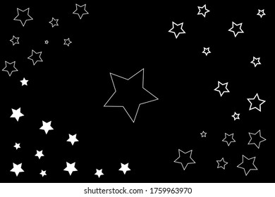 Abstract Falling Star - Black Shooting Star with Elegant Star Trail on White Background - Meteoroid, Comet, Asteroid, Stars