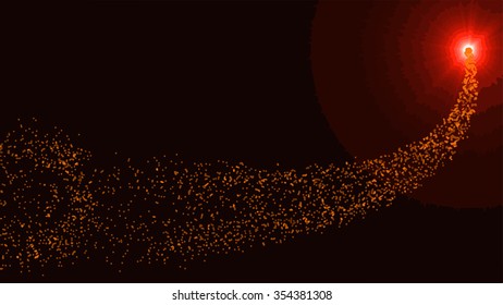Abstract Falling Star Vector - Black Shooting Star with Elegant Star Trail 