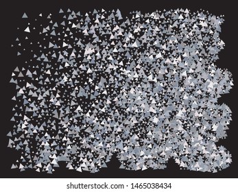 Abstract falling triangles for holidays. Decorative design's elements. Vector illustration object. Silver trendy modern elegant background for anniversary, birthday celebrate or other festive event.
