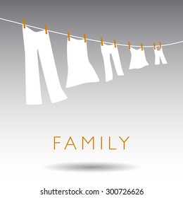 An Abstract Family Concept on a Gray Background