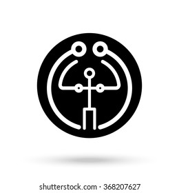 Abstract family icon. Circuit board, Vector logo