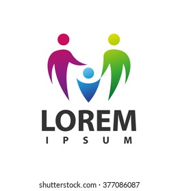 Abstract family icon. Together symbol. Vector logo