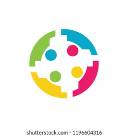 Abstract family logo. Community and Network logo element. Adoption logo icon. Healthy community symbol.