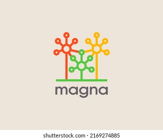 Abstract Family Logo Concept. Creative Colorful People Team Community Icon Design. Flat Science Connection Logotype. Vector Illustration.