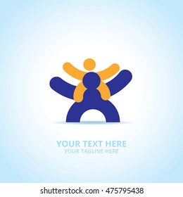 Abstract family logo, design concept, emblem, icon, flat logotype element for template.