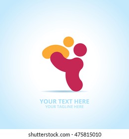 Abstract family logo, design concept, emblem, icon, flat logotype element for template.