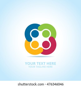 Abstract family logo, design concept, emblem, icon, flat logotype element for template.