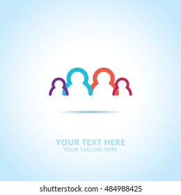 Abstract family logo, design concept, emblem, icon, flat logotype element for template.
