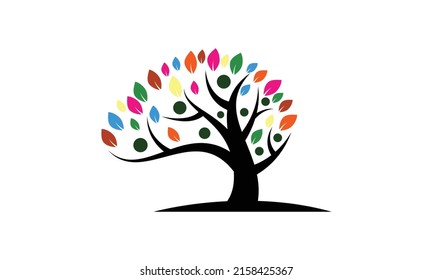 Abstract family tree logo design